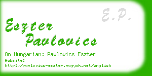 eszter pavlovics business card